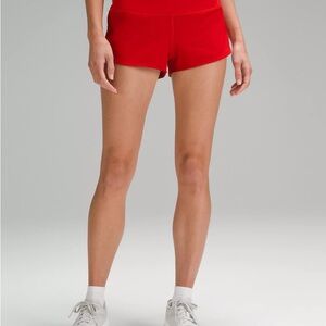 Lululemon Speed Up Low-Rise Short 2.5" in Red